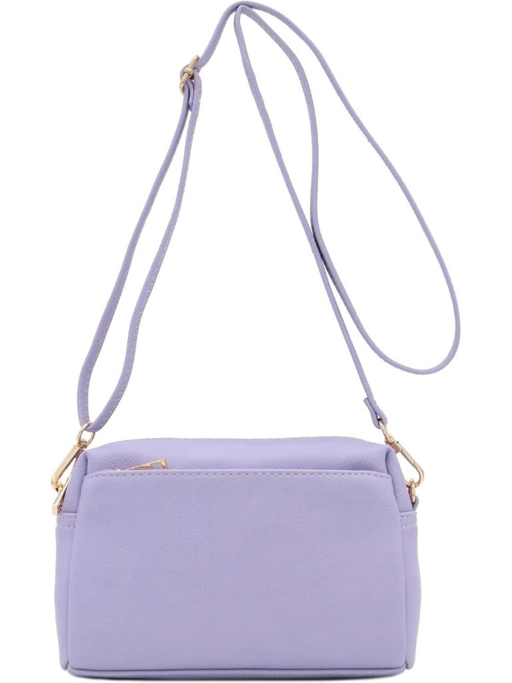 Womens Grey Triple ZIP Small Lightweight Shoulder Purse Crossbody Bag